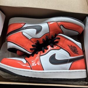 COPY - Air Jordan High-Top Sneakers in Orange and White
